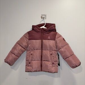 NWT Reebok Kids Dusty Rose Pink Puffer Jacket 5T
